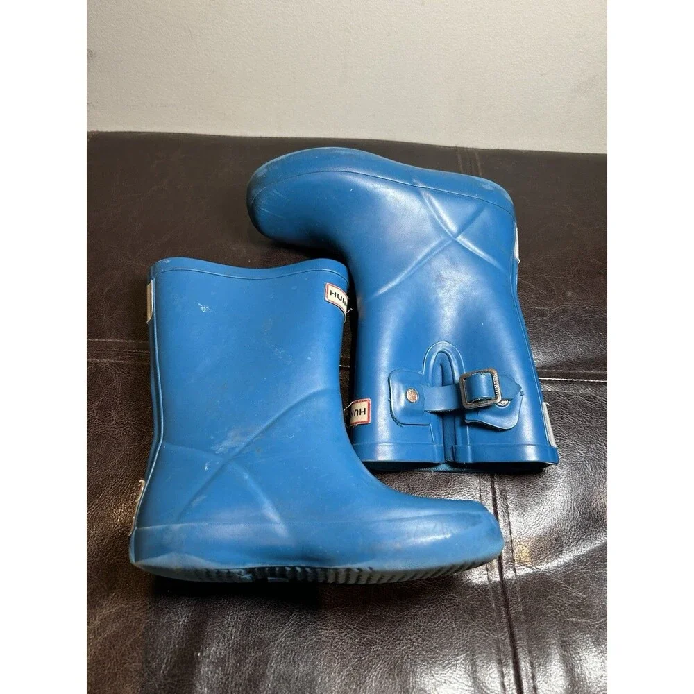 Hunter Kids Boys Girls First Classic Rain Boots Magnetic Blue US 9 - Picture 2 of 7